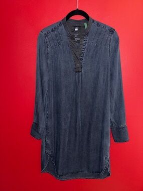 G-Star Raw Ogee Navy Tencel Long Sleeve Shirtdress